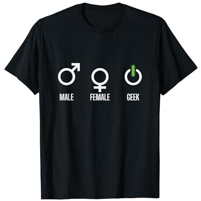 Männlicher weiblicher Nerdy Geek T-Shirt