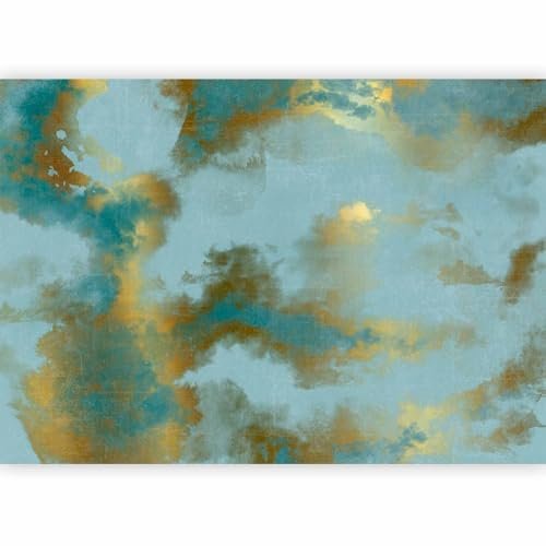 murando PREMIUM Papier peint Abstrait 350x256 cm Décoration Murale XXL Poster Tableaux Muraux Tapisserie Photo Trompe l'oeil Illusion 3D Effet bleu Or f-A-0910-a-a