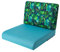 HOBBYGARDEN Outdoor Kissen 70x70 cm in Blau + Blaue Blätter – Sitzkissen für Balkonmöbel, Hollywoodschaukel & Lounge Möbel Outdoor | Modell NEL für Garten & Terrasse