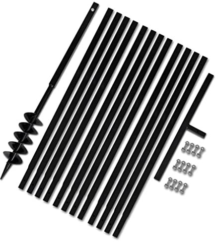 puraday Bêche avec Tarière de Jardin 100 mm Avec Rallonge Mèche Tarière 13 m Tarière Manuelle Extensible Creuser Trous Perceuse Aérer Compost Mélanger Sols et Engrais Assembler Facilement noir