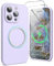 SURPHY Magnetic Case for iPhone 15 Pro Case with Screen Protector, Liquid Silicone Anti-Scratch Compatible with MagSafe Gel Rubber Phone Case for iPhone 15 Pro 6.1 inch, Lilac