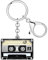 DALANE Acryl Kreative 80er 90er Kassette Band Schlüsselanhänger für Damen Mädchen Musikliebhaber Schmuck für Auto Handtasche Schlüssel Charms (Grau)