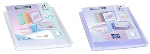 Viquel - Porte vues A4 200 vues - Porte documents personnalisable - 100 Pochettes & Protège documents personnalisable - Reliure Format A4 - Porte vues 120 Vues (60 pochettes) Propysoft