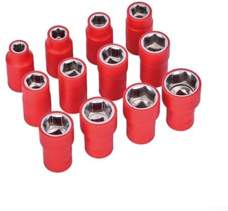 1 clé à douille isolée pour écrou 1000 V, outil isolé, douille hexagonale 1/2 (10 mm)