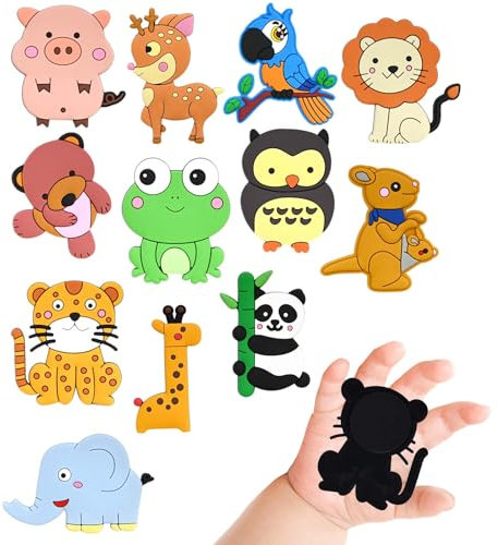 Animal Fridge Magnets,12 Pcs Refrigerator Magnets For Kids, Fridge Magnets For Toddlers,Cute Animal Magnets,For Whiteboard,Fridge,Kids Gift