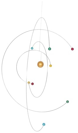 EXQUIMEUBLE Atom-Hängemobil Wissenschafts-Hängemobil Für Unterricht Und Klassenzimmer Modernes Windspiel Für Innen Hängend Deko Für Wohn- Und Arbeitszimmer 29.00 X 29.00 X 2.00 cm