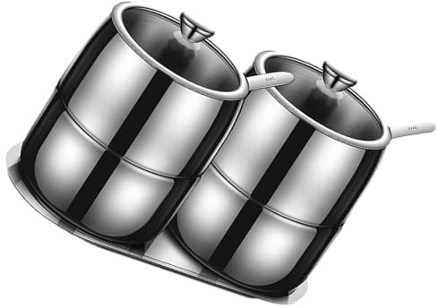 Paquete de 2 coctelera de especias de acero inoxidable con agujeros ajustables para pimientos de acero inoxidable