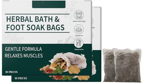 Foot Bath Bag,10 Pieces Relaxing Foots Soak Pack,Herbal Detox Cleansing Foots Soaks, Stress Relief Daily Relieve Fatigue Dispel Cold Remove Dampness Relaxation (2PCS)