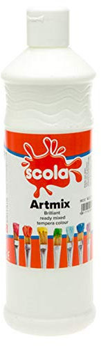 Scola Artmix Base Agua 600ml Premezclada, Para Manualidades Y Escuela, Para Niños Pintar Carteles Blanco