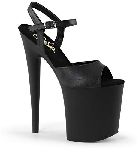 Pleaser FLAMINGO-809 Blk Faux Leather/Blk Matte UK 7 (EU 40)