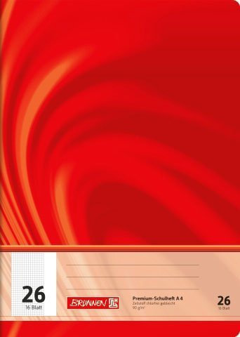 Schulheft/Rechenheft Vivendi Edition (Lineatur 26 (5 mm kariert mit Rand) - Din A4 / 16 Blatt) PREMIUM QUALITÄT