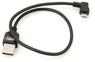 System-S Câble Micro USB 2.0 coudé à 90° (Gauche/mâle) Adaptateur de données et câble de Charge 30 cm