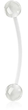 Lovepiercing Piercing Nombril Grossesse Fluo Bébé Maternité Longue Barre Retainer Bioflex Acrylique COSIMA Blanc