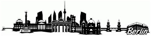 Samunshi® Berlin City Skyline Aufkleber Sticker Autoaufkleber Gedruckt - 20x4,6cm schwarz