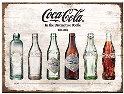 Nostalgic-Art 14335 Coca-Cola - Bottle Timeline, Magnet 8x6 cm
