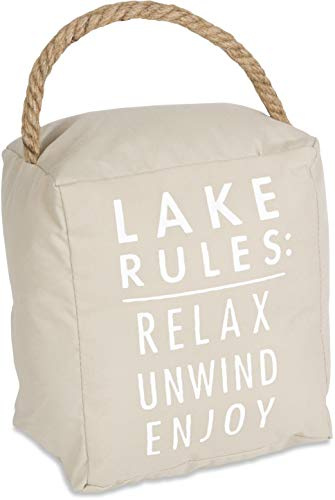 Open Door Décor Door Stoppers Lake Rules: Relax Unwind Enjoy Tan