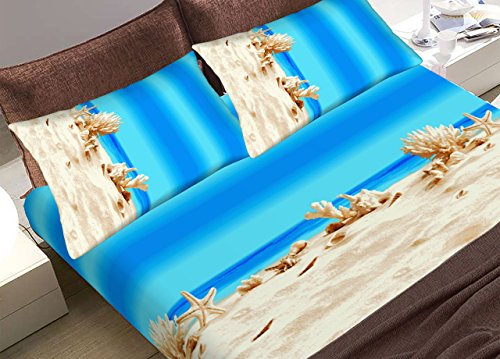 BIANCHERIAWEB Bettwäsche aus 100 % Baumwolle, hergestellt in Italien, Muster Z-Mare