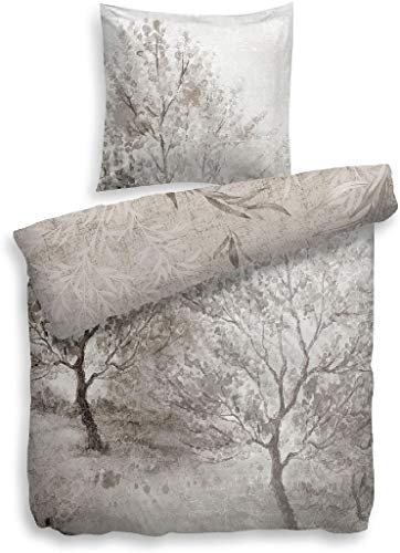 Heckett Lane Mako-Satin Wendebettwäsche Roni 135x200 (80x80) Naturell