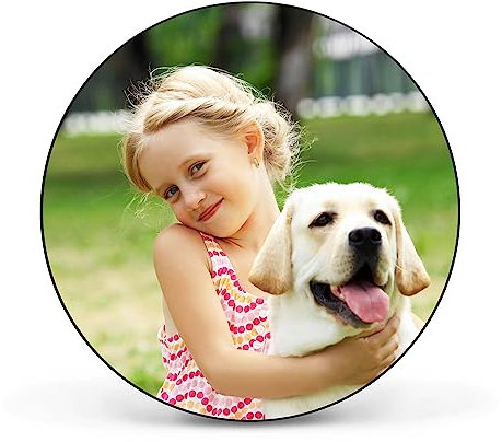 banjado® Design Magnettafel rund Größe Ø 47cm mit Motiv Wunschmotiv - magnetische Pinnwand/Magnettafel aus Metall/Memoboard für Küche, Büro & Kinderzimmer mit Magneten & Montageset