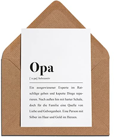 Opa: Karte mit Umschlag – Opa Definition