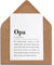 Opa: Karte mit Umschlag – Opa Definition