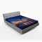 ABAKUHAUS Stadt Spannbetttuch, Skyline von New York Evening, Soft Dekorativer Stoff Bettwäsche Rund-um Elastischer Gummizug, 140 x 200 cm, Marine-Blau-Pfirsich