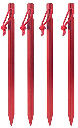 4 Piezas de aleaci¡§?n de Aluminio al Aire Libre alargar Ultraligero 23 cm estacas hexagonales estacas Clavijas Tienda Estacas Accesorios para Tiendas de Campa?a