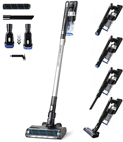 Taurus Ultimate Digital Fuzzy - Aspirador vertical sin cable, motor digital, 20.000 PA, baterías litio, 40 min, carga rápida, 2 velocidades, ligero, 25.9 V