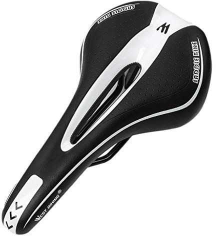 95sCloud Fahrradsattel Ergonomisch, Fahrradsitz Gepolsterter Memoryschaum Hohl Fahrrad Sattel Fahrradsitz Tourensattel Sattel Wasserdichter und Atmungsaktiver MTB Rennrad Sattel Herren Damen (Weiß)
