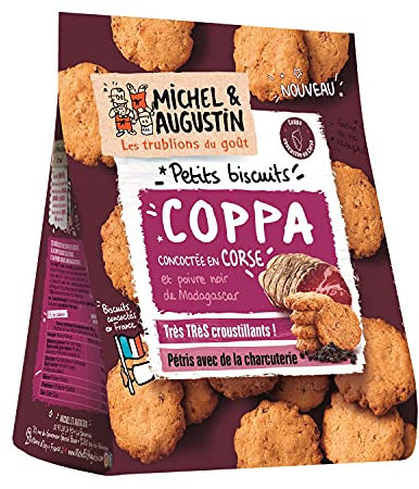 Michel et Augustin Biscuits Sablés Salés Apéritifs Charcuterie Coppa 90 g