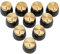 Yootones - 10 manopole per amplificatori Marshall con diametro di 6 mm, colore: Nero con tappo dorato
