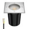 ledscom.de Bodeneinbauleuchte RELI für außen, IP67, edelstahl, gefrostet, eckig, 11 x 11cm inkl. LED Lampe 468lm warmweiß