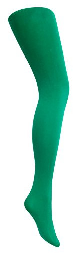 MYSASI Medias gruesas opacas coloridas de 100 denier para mujer, Verde esmeralda., 8-10