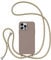 ZTOFERA Handykette Hülle Kompatibel mit iPhone 14 Pro, Liquid Silikon Handyhülle mit Umhängeband, Schutzhülle mit Band Kordel zum Umhängen Necklace Hülle für iPhone 14 Pro, Braun