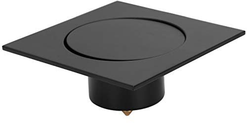 Ejoyous Floor Drain Shower Drain, Square Bathroom Drain Large Floor Water Filter Drainer, for Kitchen Bathroom Washroom Garage Basement Toilet 10 x 10cm(Black floor drain)