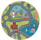 Paco Home Kinderteppich Teppich Rund Kinderzimmer Spielteppich Straßenteppich Modern rutschfest Junge Mädchen, Grösse:160 cm Rund, Farbe:Grün 2