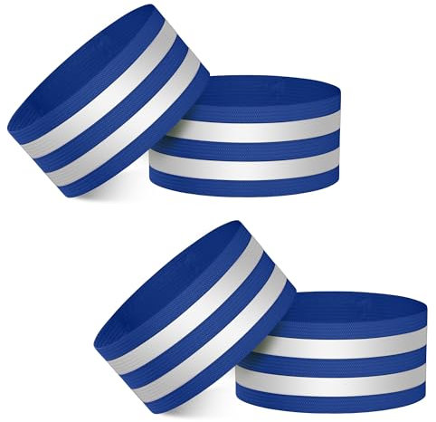 Heveer Reflektierende Bänder Reflektorband Elastisch Reflektierende Sicherheitsarmband für Nacht Gehen Radfahren Laufen 4 Stück Blau