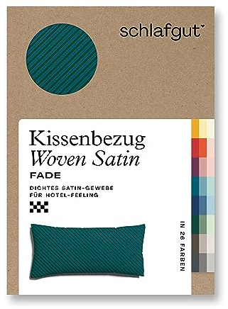 schlafgut Woven Fade Satin Kissenbezug 40 x 80 cm Red Fade Deep gestreift in Premium Hotelqualität, Kopfkissenbezug einzeln mit 100% weicher Baumwolle