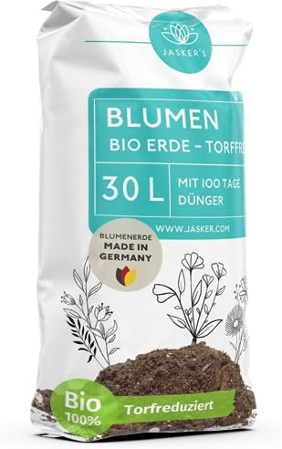 Bio Blumenerde torffrei 30 L - 100% nachhaltige Erde torffrei - Torffreie Pflanzenerde für Zimmerpflanzen mit Dünger - Universalerde torffrei - Blumenerde ohne Torf