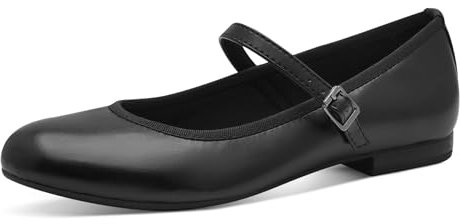 MARCO TOZZI Women's Ballerina Soft Feel Me Footbed Vegan 2-24226-42 Ballet Flat, Black, 6.5 UK