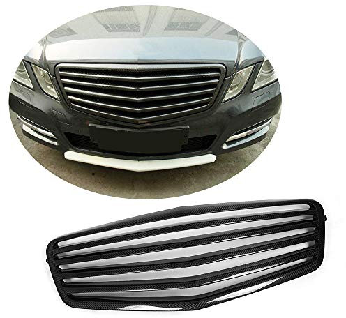 Kühlergrill passend für Mercedes Benz E-Klasse Limousine W212 Limousine Vor-Facelift 2009-2013 Fabrik Kohlefaser E200 E250 E300 E350 E400 E500 E63 AMG Auto Ersatz Stoßstange Kühlergrill Abdeckung Verk