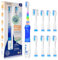 Seago Elektrische Zahnbürste Kinder mit 8 Extra Weiche Aufsteckbürste und 4 Persönliche Modi, LED Licht, Smart Timer, IPX7 Wasserdicht, Kinder Schallzahnbürste ab 3 Jahre, SG977(Blau)
