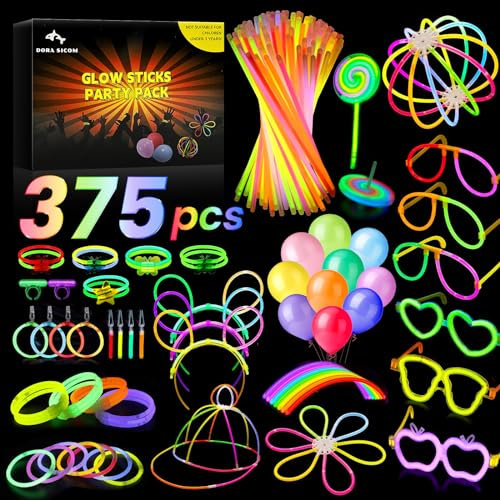 Dora Sicom braccialetti luminosi fluorescenti,braccialetti luminosi,starlight braccialetti luminos,bracciali fluorescenti per feste for fluo partito combinazione /375 pezzi