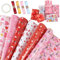 WD&CD Geschenkpapier, Geschenkpapier Valentinstag 6 Blatt 50x70cm, Herz Geschenkpapier Set, Geschenkpapier Herzen