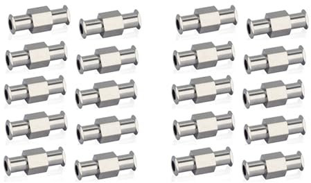 20 Stück Serien Koppler Luer Spritze Anschluss Metall Doppeldichtungen Luer Lock Adapter Kuppler für pneumatische Teile