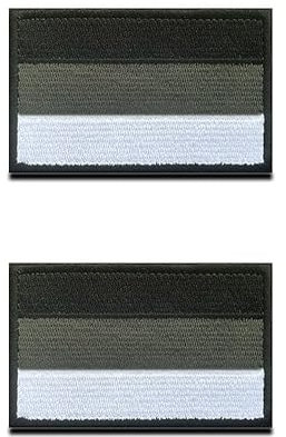 2 Stücke 5x3 cm Mini Deutschland Flaggen Patch Gestickt Abzeichen Deutsch Applikationen für Kleidung Taschen Rucksack Uniform Weste Militär Taktisch Draussen Jersey-Schwarz Grau