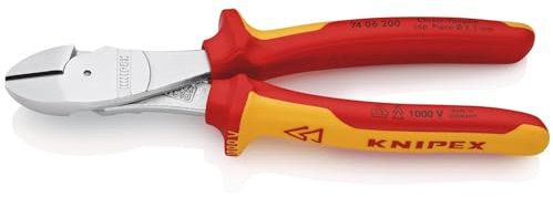KNIPEX 74 06 200 SB VDE Insulated High Leverage Diagonal Cutter, 200mm