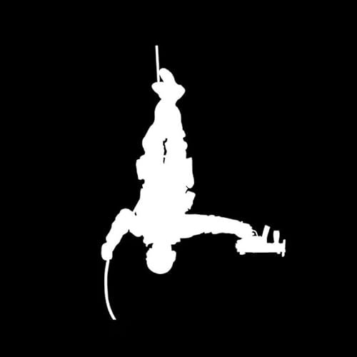 10.4 * 15,5 CM Interessant Soldat-Gewehr-Auto-Aufkleber Vinyl Dekoration Motorrad Zubehör Schwarz/Silber