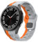 Robuste No Gap Armband - Kompatibel mit Samsung Galaxy Watch 7/6/5/4 Armband 44mm 40mm/ 6 Classic 47mm 43mm/ 5 Pro 45mm/ 4 Classic 46mm 42mm, verstellbares Silikon Ersatzarmband (Grau Orange)
