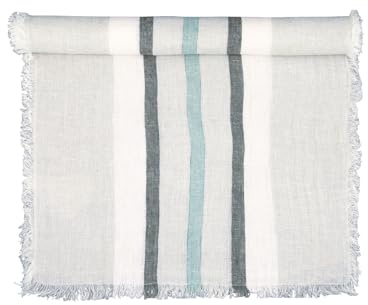 GreenGate Mannie Leinen Tischläufer Dusty Green 140x45cm